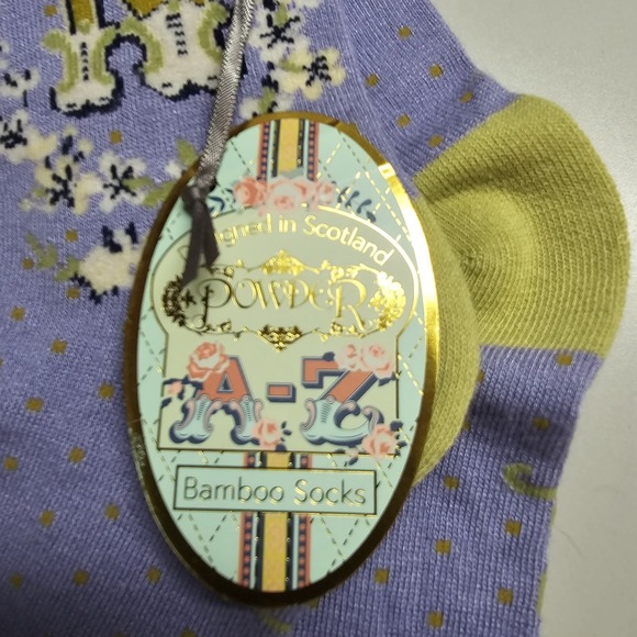 Purple Bamboo Letter N Ankle Socks Soft Women's Socks Perfect Gift by Powder - Picture 5 of 5